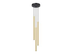 Outlet Sollux Lighting Lámparas colgantes Brill moderno de acero - 3 fuentes luminosas 3000K - L.20 x A.90 cm - brillo Dorado