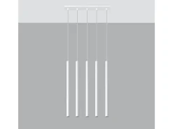 Sollux Lighting Lámparas colgantes Brill moderno de acero - 5 fuentes luminosas 3000K - L.45 x A.90 cm - Blanco Online
