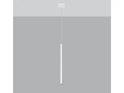 Clearance Sollux Lighting Lámparas colgantes Brill moderno de acero - 1 fuentes luminosas 3000K - L.8 x A.100 cm - Blanco