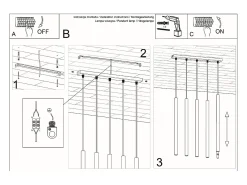 Discount Sollux Lighting Lámparas colgantes Brill moderno de acero - 5 fuentes luminosas 4000K - L.45 x A.90 cm - Blanco