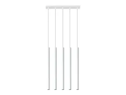 Discount Sollux Lighting Lámparas colgantes Brill moderno de acero - 5 fuentes luminosas 4000K - L.45 x A.90 cm - Blanco