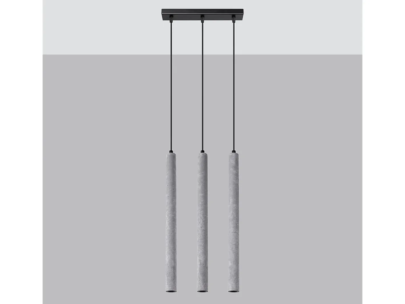 Sollux Lighting Lámpara Suspendida-Lámparas colgantes Brill moderno de concreto - 3 fuentes luminosas 3000K - L.30 x A.110 cm - Gris