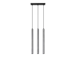 Sollux Lighting Lámpara Suspendida-Lámparas colgantes Brill moderno de concreto - 3 fuentes luminosas 3000K - L.30 x A.110 cm - Gris