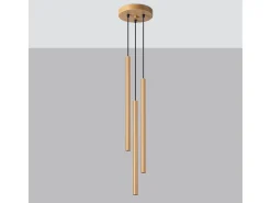 Outlet Sollux Lighting Lámparas colgantes Brill moderno de acero - 3 fuentes luminosas 3000K - L.20 x A.115 cm - Dorado