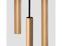 Outlet Sollux Lighting Lámparas colgantes Brill moderno de acero - 3 fuentes luminosas 3000K - L.20 x A.115 cm - Dorado