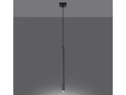 Outlet Sollux Lighting Lámparas colgantes Brill moderno de concreto - 1 fuentes luminosas 4000K - L.8 x A.120 cm - Gris