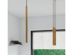 Best Sollux Lighting Lámparas colgantes Brill moderno de acero - 3 fuentes luminosas 4000K - L.20 x A.115 cm - Dorado