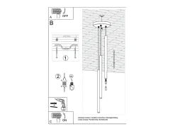 Best Sollux Lighting Lámparas colgantes Brill moderno de acero - 3 fuentes luminosas 4000K - L.20 x A.115 cm - Dorado