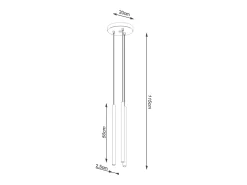 Best Sollux Lighting Lámparas colgantes Brill moderno de acero - 3 fuentes luminosas 4000K - L.20 x A.115 cm - Dorado