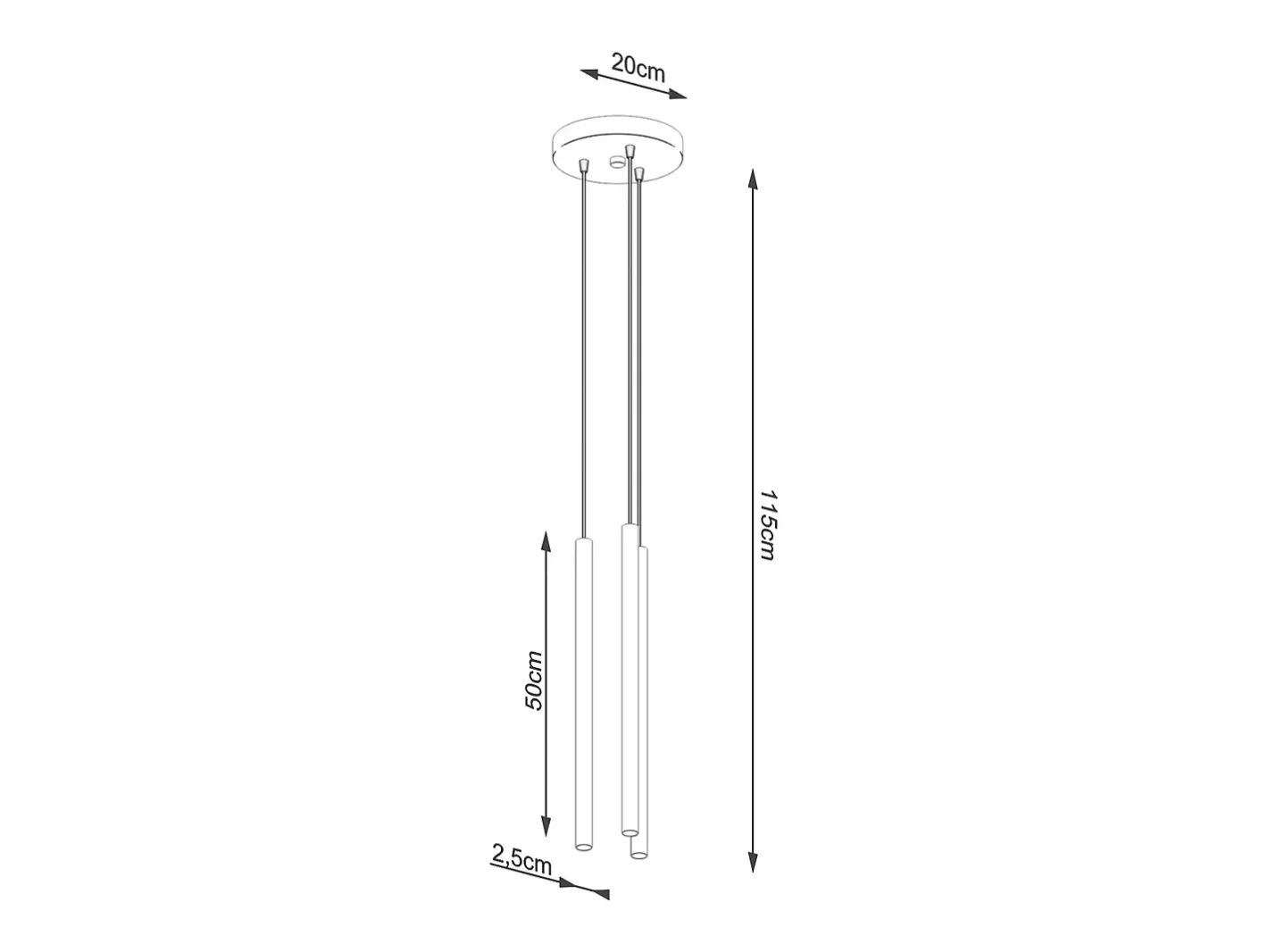 Best Sollux Lighting Lámparas colgantes Brill moderno de acero - 3 fuentes luminosas 4000K - L.20 x A.115 cm - Dorado