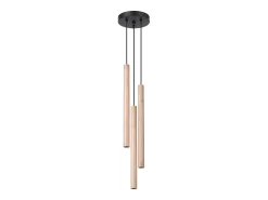 Sollux Lighting Lámparas colgantes Brill moderno de acero/madera - 3 fuentes luminosas 4000K - L.19,5 x A.115 cm - madera Color natural claro Online