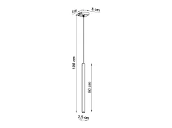 Best Sollux Lighting Lámparas colgantes Brill moderno de acero - 1 fuentes luminosas 4000K - L.8 x A.100 cm - brillo Dorado