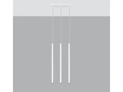 Sollux Lighting Lámparas colgantes Brill moderno de acero - 3 fuentes luminosas 3000K - L.30 x A.90 cm - Blanco Sale