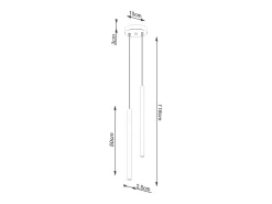 Clearance Sollux Lighting Lámparas colgantes Brill moderno de acero - 2 fuentes luminosas 4000K - L.15 x A.118 cm - Negro