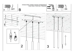 Discount Sollux Lighting Lámparas colgantes Brill moderno de acero/madera - 3 fuentes luminosas 4000K - L.30 x A.110 cm - madera Color natural claro