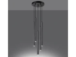 Sollux Lighting Lámparas colgantes Brill moderno de concreto - 5 fuentes luminosas 4000K - L.25 x A.110 cm - Gris Clearance