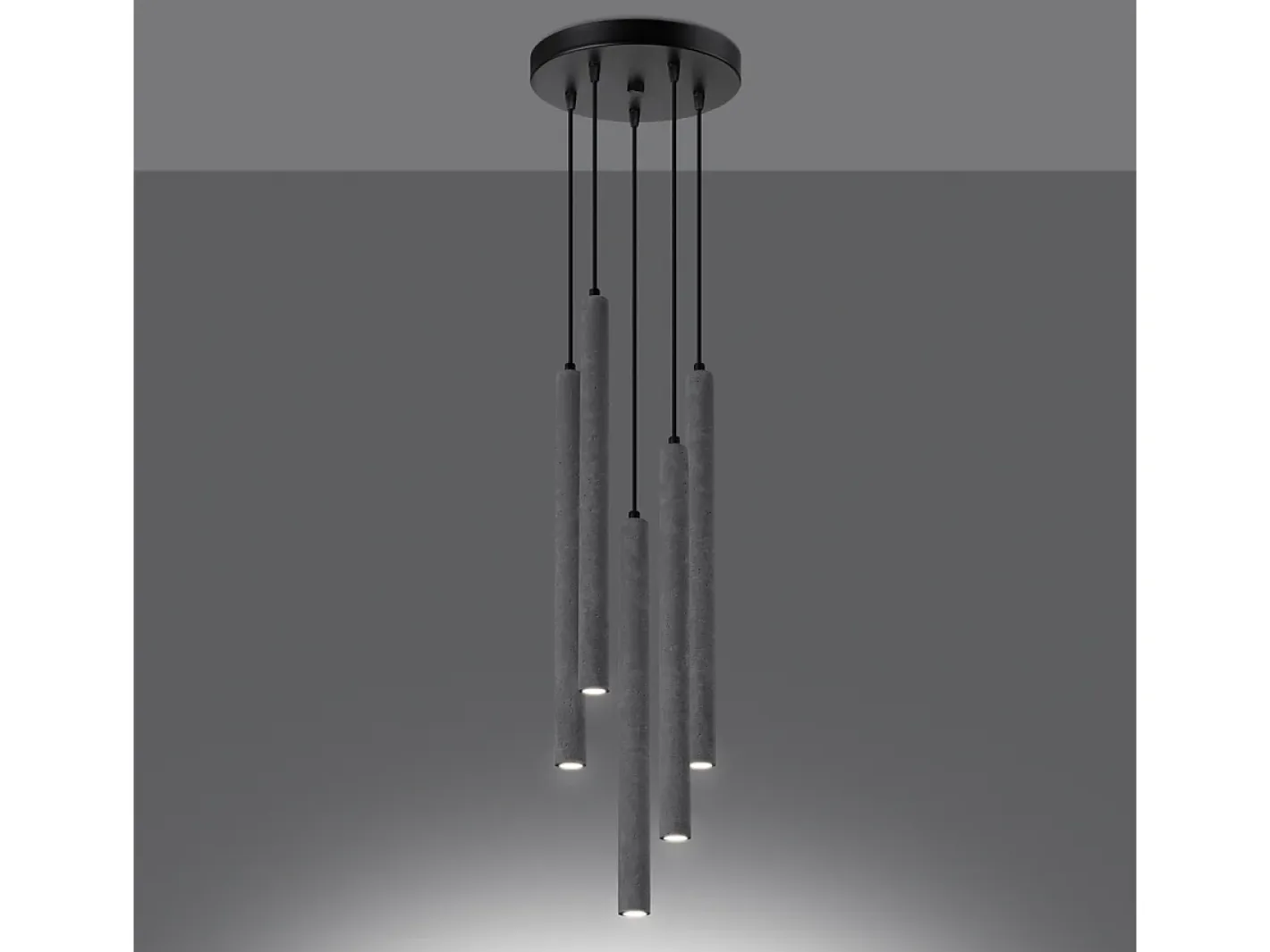 Sollux Lighting Lámparas colgantes Brill moderno de concreto - 5 fuentes luminosas 4000K - L.25 x A.110 cm - Gris Clearance
