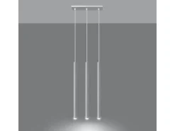 Sollux Lighting Lámpara Suspendida-Lámparas colgantes Brill moderno de acero - 3 fuentes luminosas 4000K - L.30 x A.90 cm - Blanco