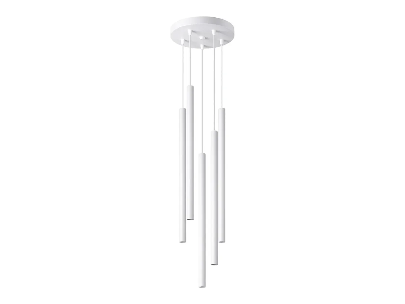 New Sollux Lighting Lámparas colgantes Brill moderno de acero - 5 fuentes luminosas 3000K - L.25 x A.110 cm - Blanco