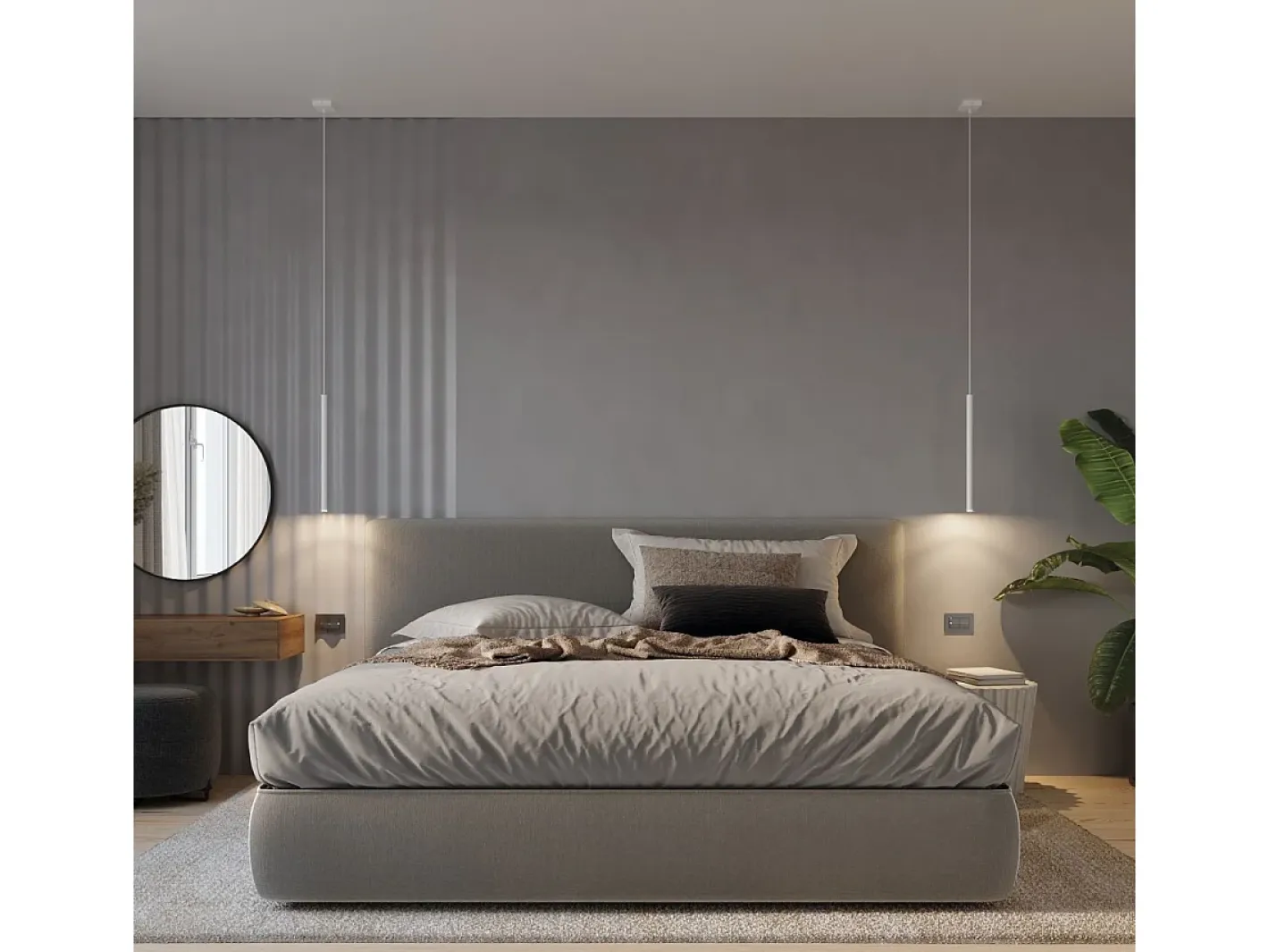 New Sollux Lighting Lámparas colgantes Brill moderno de acero - 5 fuentes luminosas 3000K - L.25 x A.110 cm - Blanco