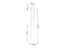 Sollux Lighting Lámpara Suspendida-Lámparas colgantes Brill moderno de acero - 2 fuentes luminosas 3000K - L.15 x A.118 cm - Dorado