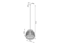 Sollux Lighting Lámpara Suspendida-Lámparas Colgantes Brilo Industrial De Cable De Acero - 1 Fuentes Luminosas - L.35 X A.137 Cm - Negro