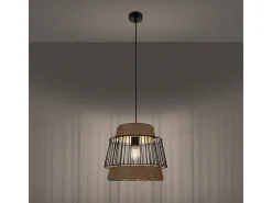 Sollux Lighting Lámpara Suspendida-Lámparas Colgantes Brilo Industrial De Cable De Acero - 1 Fuentes Luminosas - L.35 X A.137 Cm - Negro