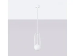 Sollux Lighting Lámparas Colgantes Brina Moderno De Acero - 1 Fuentes Luminosas - L.12 X A.115 Cm - Blanco Clearance