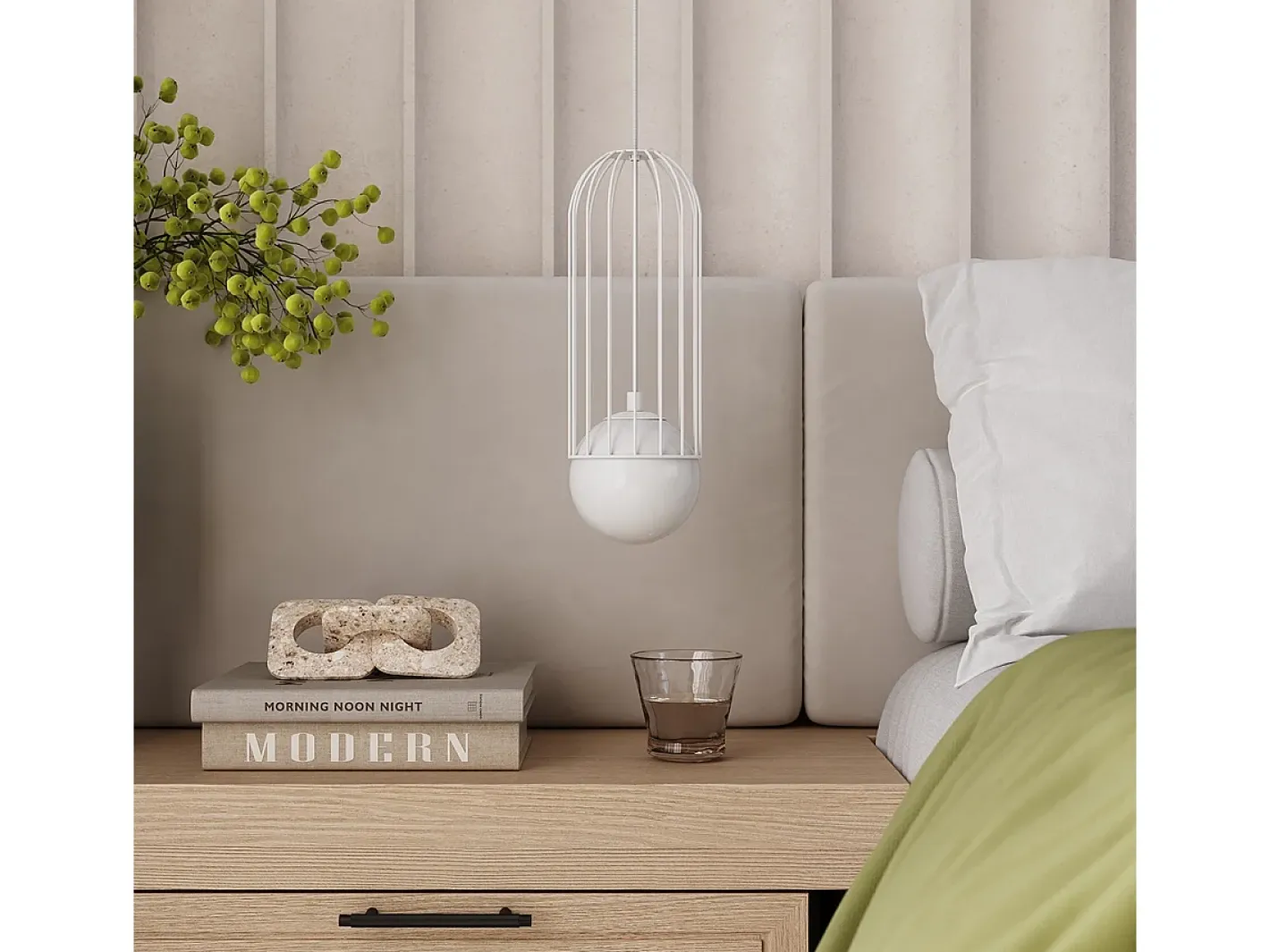 New Sollux Lighting Lámparas Colgantes Brina Moderno De Acero - 3 Fuentes Luminosas - L.34 X A.115 Cm - Blanco