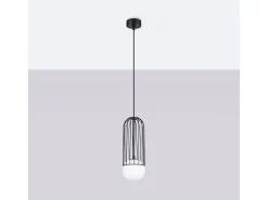 Sollux Lighting Aplique Para Pared-Lámparas Colgantes Brina Moderno De Acero - 1 Fuentes Luminosas - L.12 X A.115 Cm - Negro