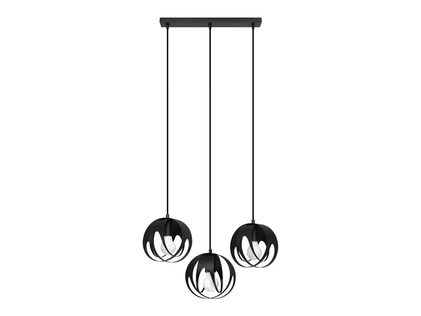 Sale Sollux Lighting Lámparas colgantes Brive moderno de acero - 3 fuentes luminosas 4000K - L.50 x A.117 cm - Negro