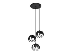 Clearance Sollux Lighting Lámparas colgantes Brive moderno de acero - 3 fuentes luminosas 3000K - L.30 x A.117 cm - Negro