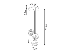 Clearance Sollux Lighting Lámparas colgantes Brive moderno de acero - 3 fuentes luminosas 3000K - L.30 x A.117 cm - Negro