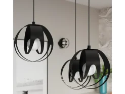 Hot Sollux Lighting Lámparas colgantes Brive moderno de acero - 3 fuentes luminosas 3000K - L.50 x A.117 cm - Negro