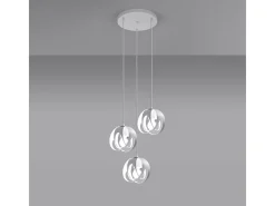 Sollux Lighting Lámparas colgantes Brive moderno de acero - 3 fuentes luminosas 4000K - L.30 x A.117 cm - Blanco Best