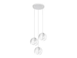 Sollux Lighting Lámparas colgantes Brive moderno de acero - 3 fuentes luminosas 4000K - L.30 x A.117 cm - Blanco Best