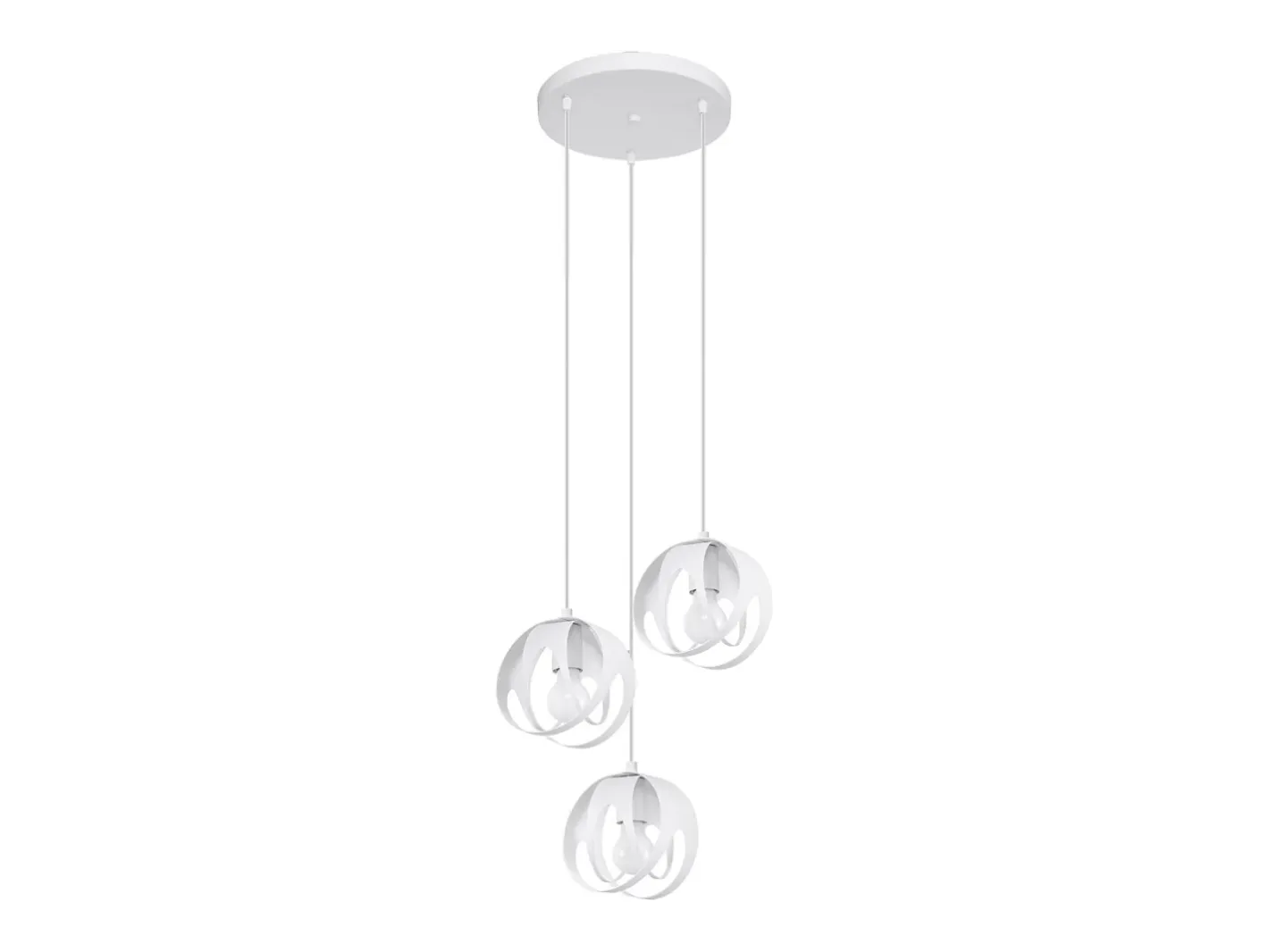 Sollux Lighting Lámparas colgantes Brive moderno de acero - 3 fuentes luminosas 4000K - L.30 x A.117 cm - Blanco Best