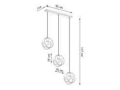 Sollux Lighting Lámparas colgantes Brive moderno de acero - 3 fuentes luminosas 4000K - L.50 x A.117 cm - Blanco Hot