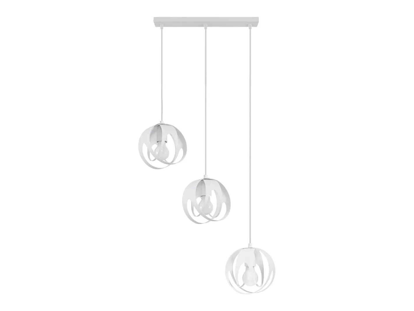 Sollux Lighting Lámparas colgantes Brive moderno de acero - 3 fuentes luminosas 4000K - L.50 x A.117 cm - Blanco Hot