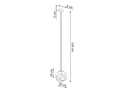 Hot Sollux Lighting Lámparas colgantes Brive moderno de acero - 1 fuentes luminosas 4000K - L.16 x A.125 cm - Blanco