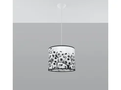 Sollux Lighting Lámparas colgantes Calcio b moderno de CLORURO DE POLIVINILO - 1 fuentes luminosas 3000K - L.30 x A.82 cm - negro Blanco New