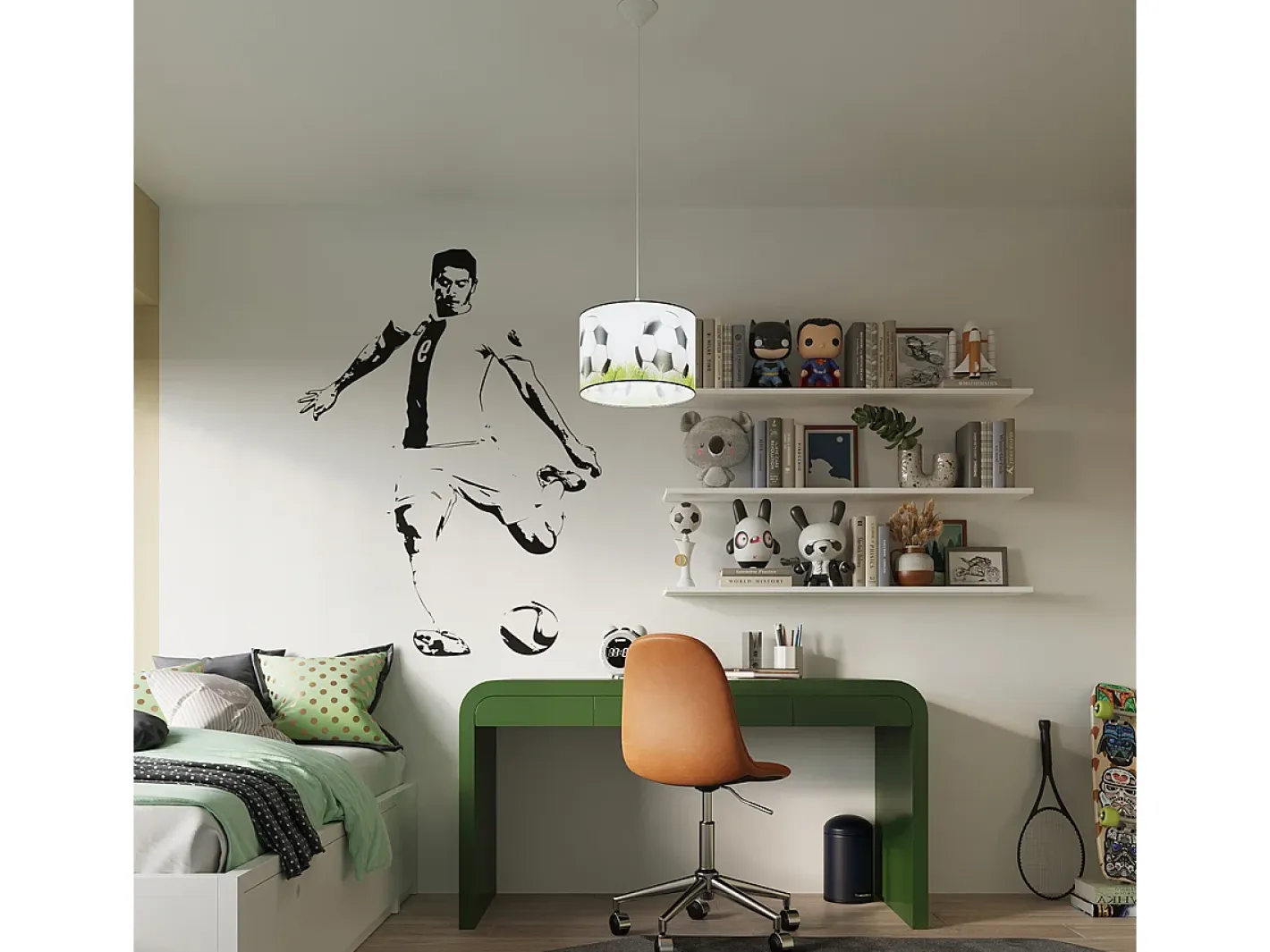 Best Sollux Lighting Lámparas colgantes Calcio c moderno de CLORURO DE POLIVINILO - 1 fuentes luminosas 3000K - L.30 x A.82 cm - blanco//verde Negro