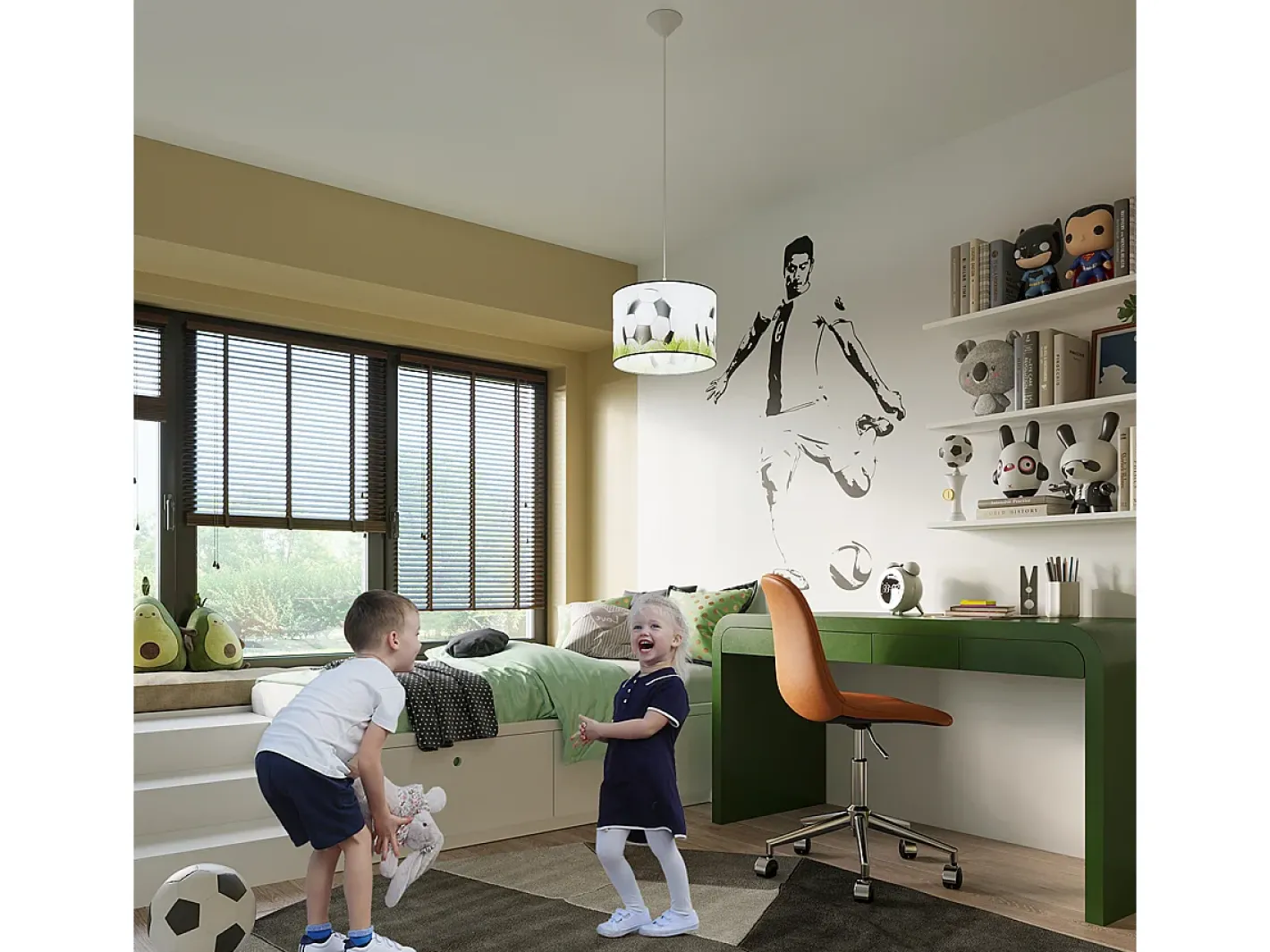 Best Sollux Lighting Lámparas colgantes Calcio c moderno de CLORURO DE POLIVINILO - 1 fuentes luminosas 3000K - L.30 x A.82 cm - blanco//verde Negro