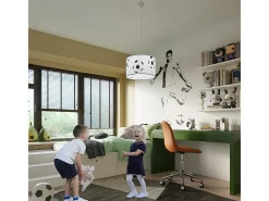 Sollux Lighting Lámpara Suspendida-Lámparas colgantes Calcio a moderno de CLORURO DE POLIVINILO - 1 fuentes luminosas 4000K - L.40 x A.82 cm - negro Blanco
