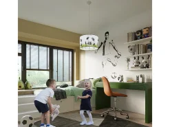 Sollux Lighting Lámparas colgantes Calcio c moderno de CLORURO DE POLIVINILO - 1 fuentes luminosas 4000K - L.40 x A.82 cm - blanco//verde Negro