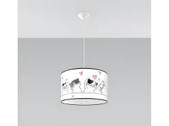 Online Sollux Lighting Lámparas Colgantes Cat Moderno De Cloruro De Polivinilo - 1 Fuentes Luminosas - L.40 X A.95 Cm - Multicolor Blanco / Multicolor