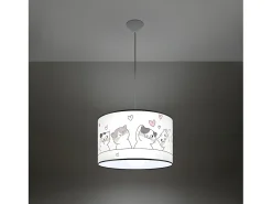 Online Sollux Lighting Lámparas Colgantes Cat Moderno De Cloruro De Polivinilo - 1 Fuentes Luminosas - L.40 X A.95 Cm - Multicolor Blanco / Multicolor