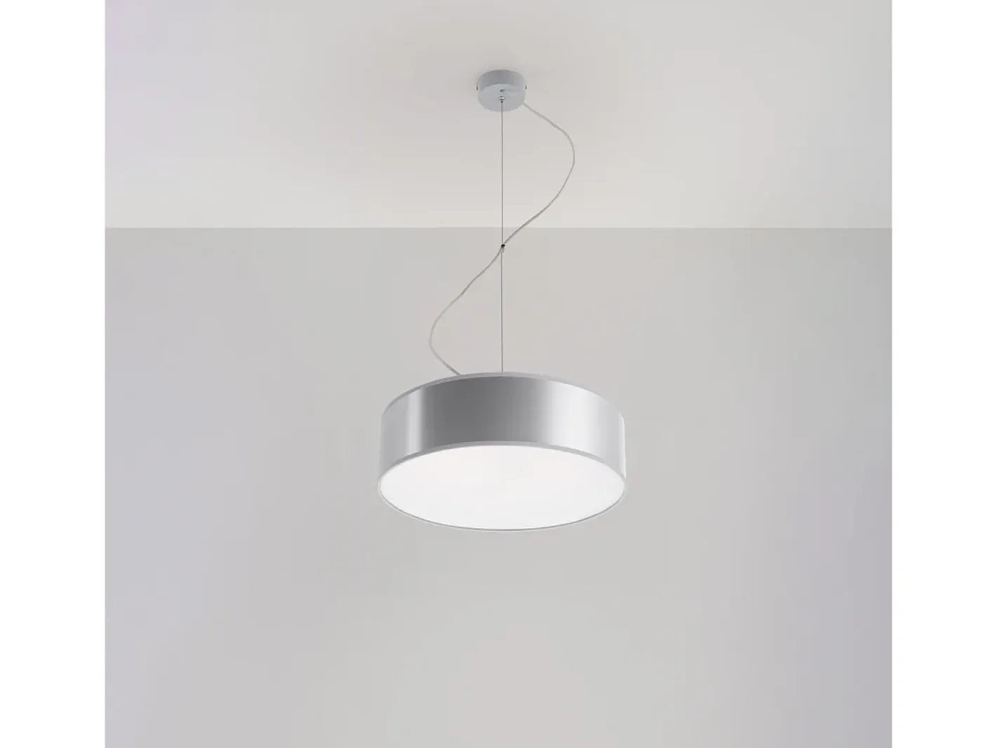 Sollux Lighting Lámparas colgantes Cercle minimalista de CLORURO DE POLIVINILO - 2 fuentes luminosas 3000K - L.35 x A.111 cm - Gris Hot