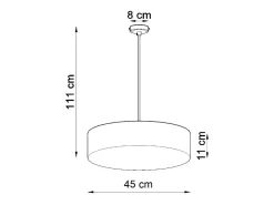 Sollux Lighting Lámpara Suspendida-Lámparas colgantes Cercle minimalista de CLORURO DE POLIVINILO - 3 fuentes luminosas 4000K - L.45 x A.111 cm - Gris