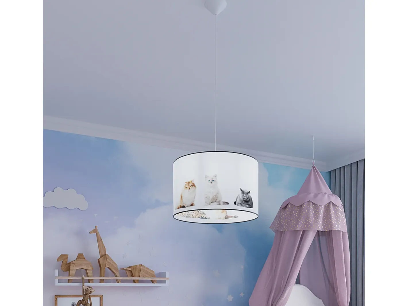 Sollux Lighting Lámparas colgantes Chat moderno de CLORURO DE POLIVINILO - 1 fuentes luminosas 4000K - L.30 x A.95 cm - Multicolor Sale